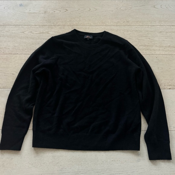 Quince Mongolian Cashmere Crewneck Sweater Black Size L - Picture 6 of 11